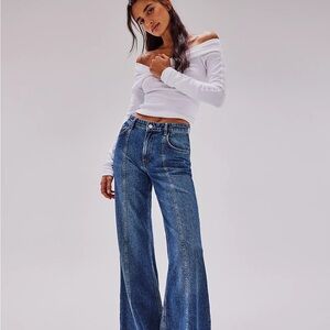 We The Free Wallflower Wide-Leg Jeans Black